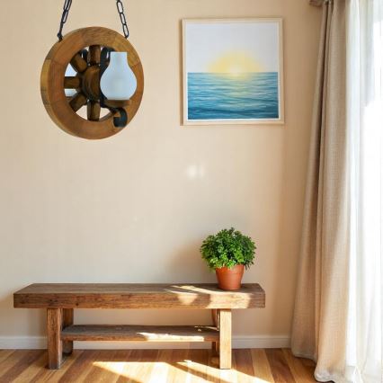 Hanglamp aan een ketting ROATA 2xE14/40W/230V beuken - FSC gecertificeerd