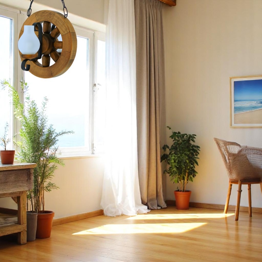 Hanglamp aan een ketting ROATA 2xE14/40W/230V beuken - FSC gecertificeerd