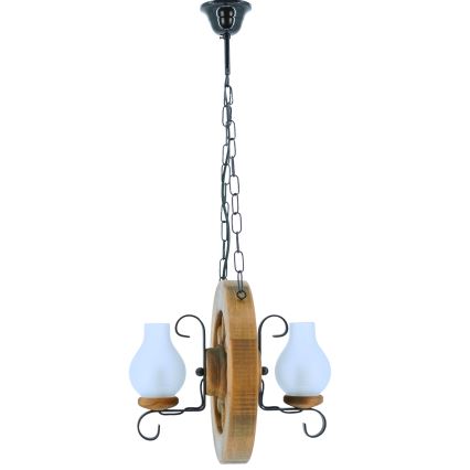 Hanglamp aan een ketting ROATA 2xE14/40W/230V beuken - FSC gecertificeerd