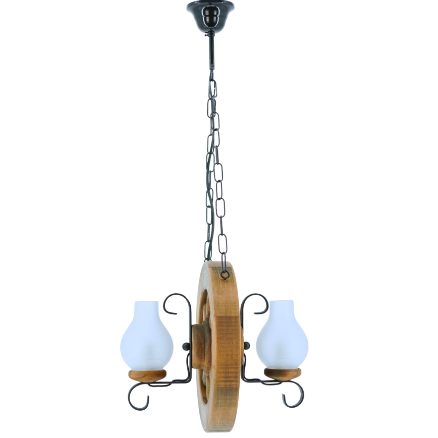 Hanglamp aan een ketting ROATA 2xE14/40W/230V beuken