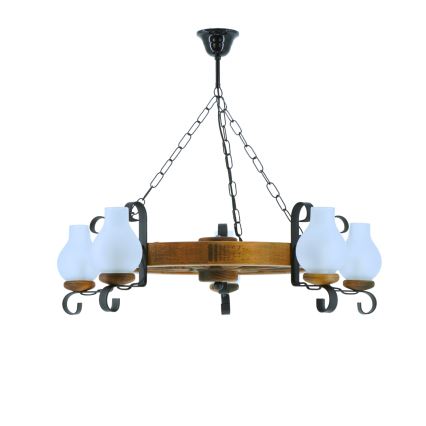 Hanglamp aan een ketting ROATA 5xE14/40W/230V diameter 70 cm beuken - FSC gecertificeerd