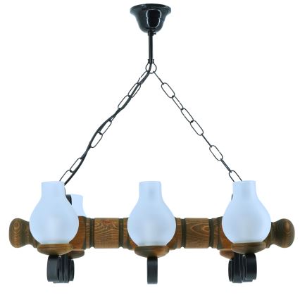 Hanglamp aan een ketting RUSTIC 6xE14/40W/230V beuken - FSC gecertificeerd