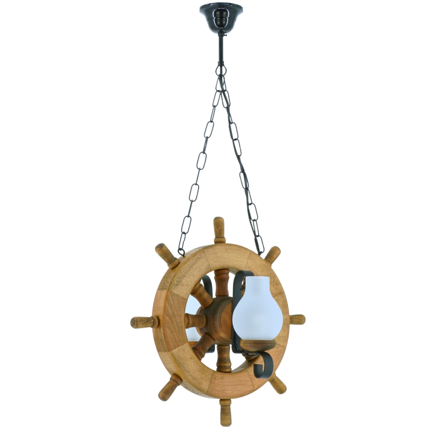 Hanglamp aan een ketting TIMONA 2xE14/40W/230V beuken - FSC gecertificeerd