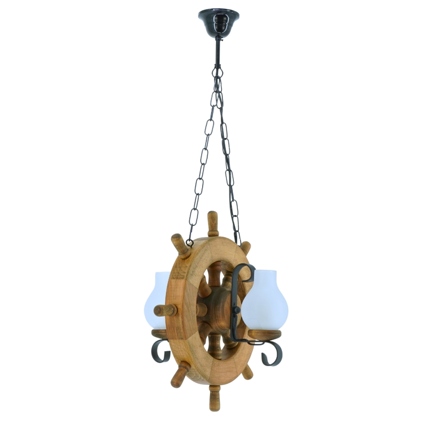 Hanglamp aan een ketting TIMONA 2xE14/40W/230V beuken - FSC gecertificeerd