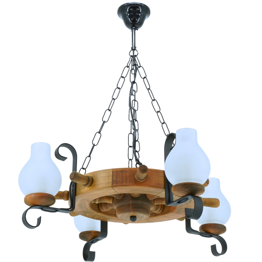 Hanglamp aan een ketting TIMONA 4xE14/40W/230V beuken - FSC gecertificeerd