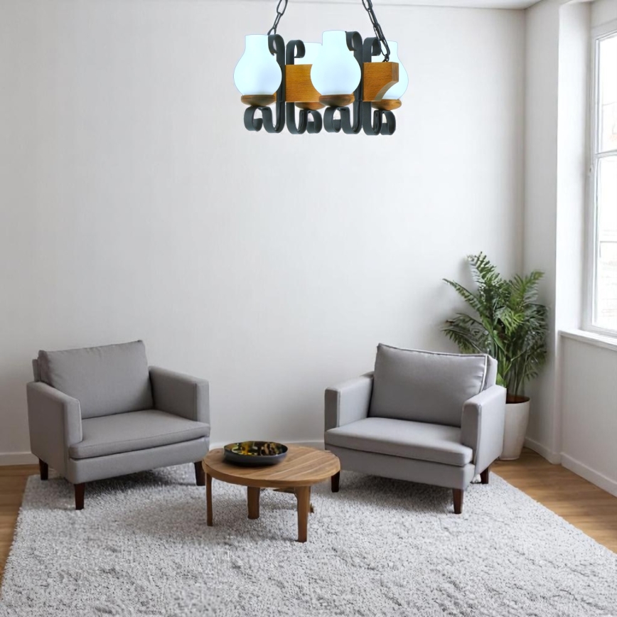 Hanglamp aan een ketting VELA 4xE14/40W/230V beuken