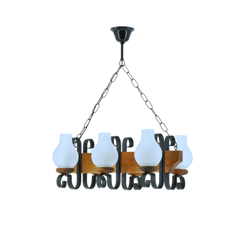 Hanglamp aan een ketting VELA 6xE14/40W/230V beuken - FSC gecertificeerd
