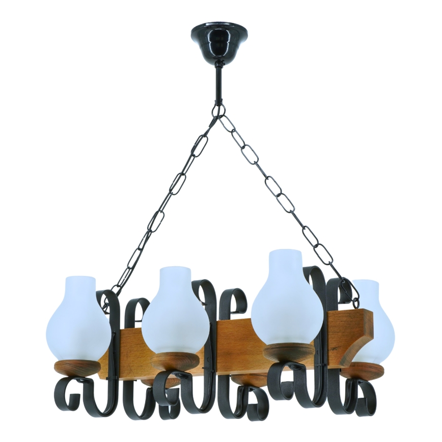 Hanglamp aan een ketting VELA 6xE14/40W/230V beuken - FSC gecertificeerd