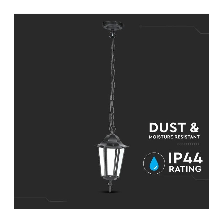 Hanglamp aan een ketting voor Buiten 1xE27/40W/230V IP44 zwart