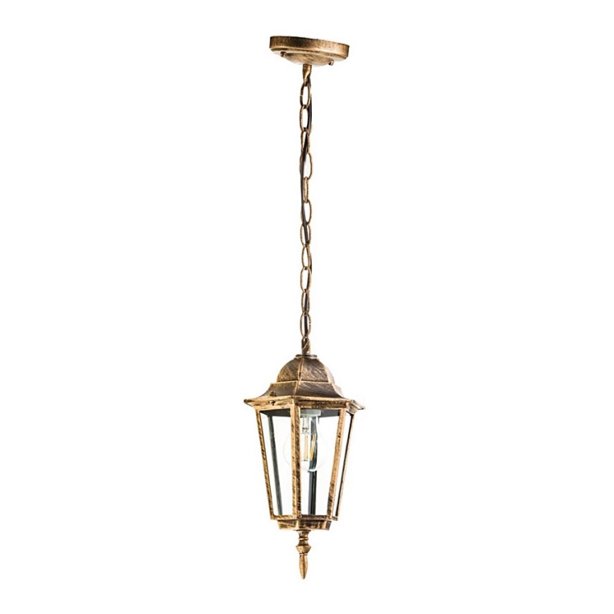 Hanglamp aan een ketting voor Buiten 1xE27/60W/230V goud IP44