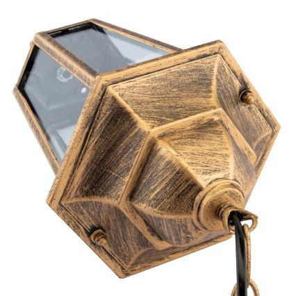 Hanglamp aan een ketting voor Buiten 1xE27/60W/230V goud IP44