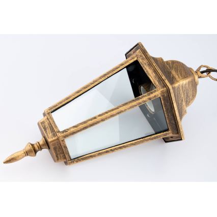 Hanglamp aan een ketting voor Buiten 1xE27/60W/230V goud IP44