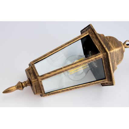 Hanglamp aan een ketting voor Buiten 1xE27/60W/230V goud IP44