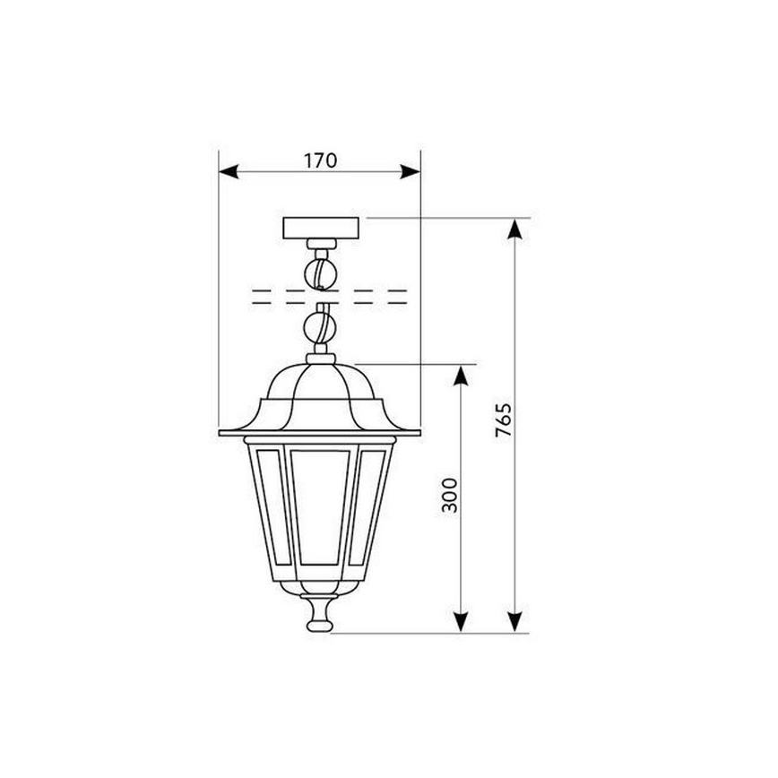 Hanglamp aan een ketting voor Buiten 1xE27/60W/230V goud IP44