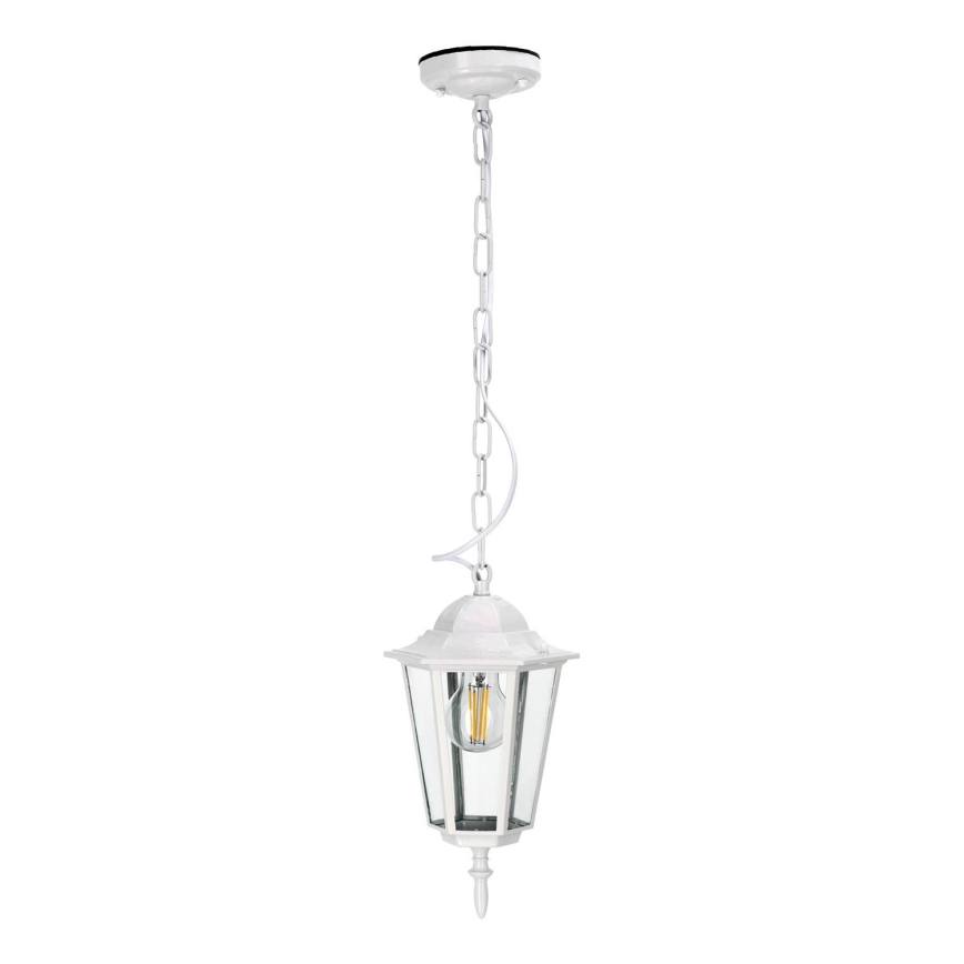 Hanglamp aan een ketting voor buiten 1xE27/60W/230V IP44 wit