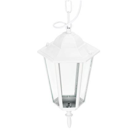 Hanglamp aan een ketting voor buiten 1xE27/60W/230V IP44 wit