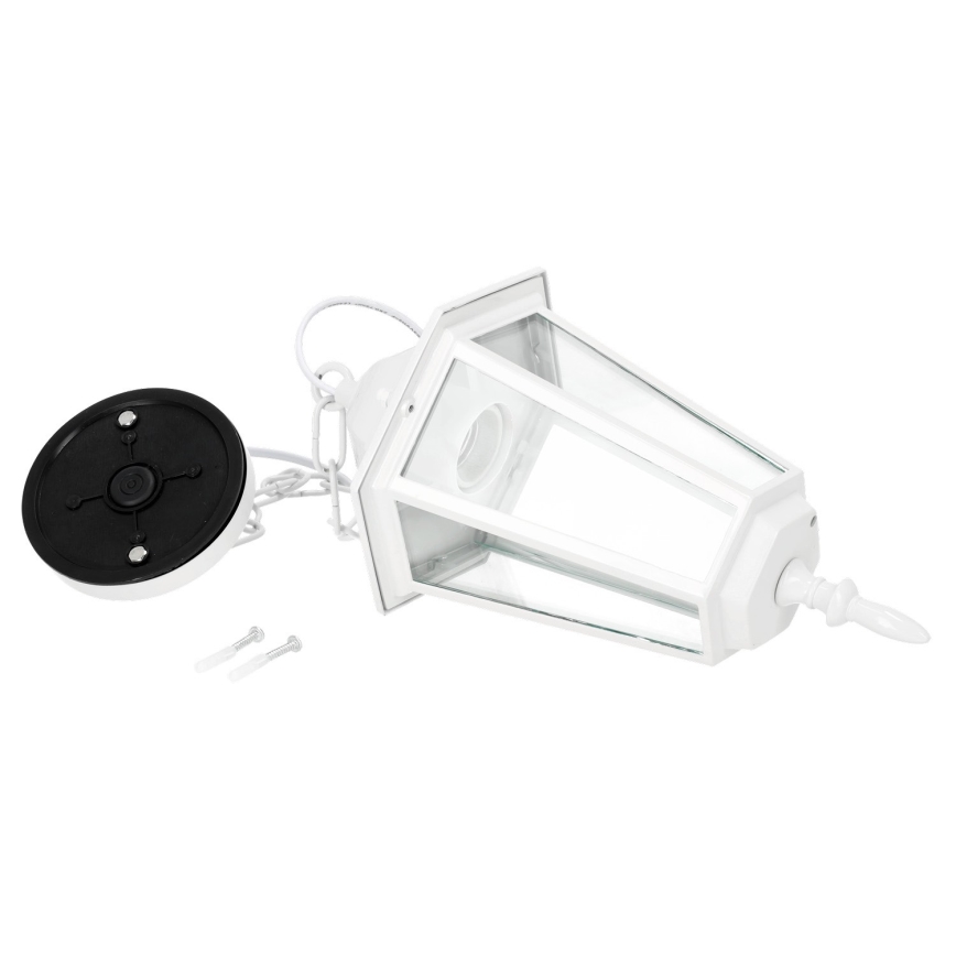 Hanglamp aan een ketting voor buiten 1xE27/60W/230V IP44 wit