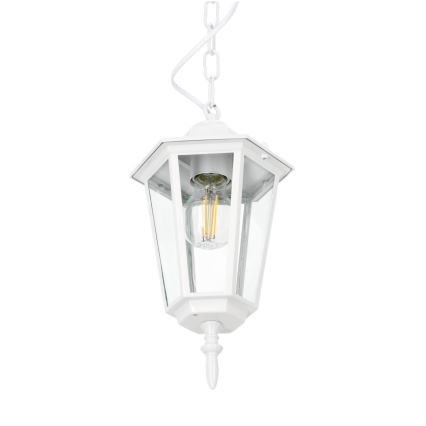 Hanglamp aan een ketting voor buiten 1xE27/60W/230V IP44 wit