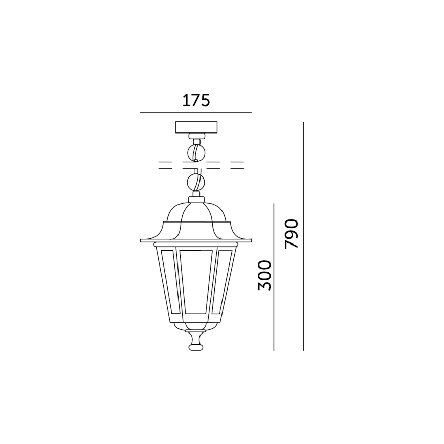 Hanglamp aan een ketting voor buiten 1xE27/60W/230V IP44 wit