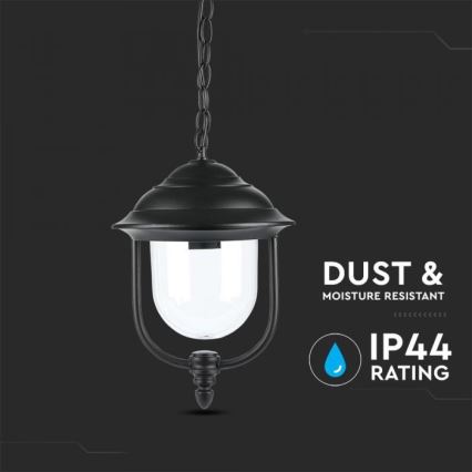 Hanglamp aan een ketting voor buiten 1xE27/60W/230V IP44 zwart