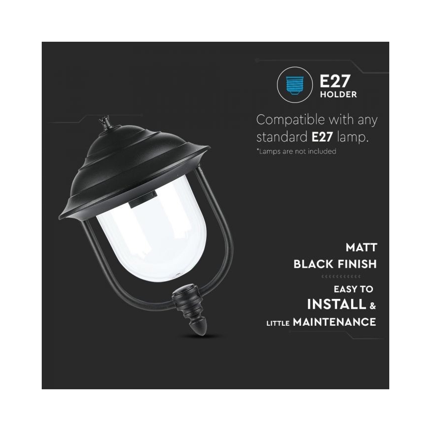 Hanglamp aan een ketting voor buiten 1xE27/60W/230V IP44 zwart