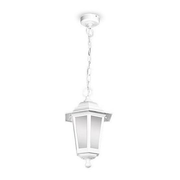 Hanglamp aan een ketting voor buiten GARDEN 1xE27/60W/230V IP44 wit