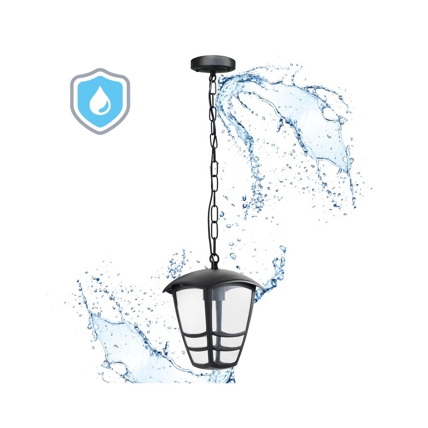 Hanglamp aan een ketting voor buiten TEVIO 1xE27/60W/230V IP54 zwart