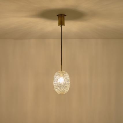 Hanglamp aan een koord 1xE14/25W/230V doorzichtig diameter 15 cm