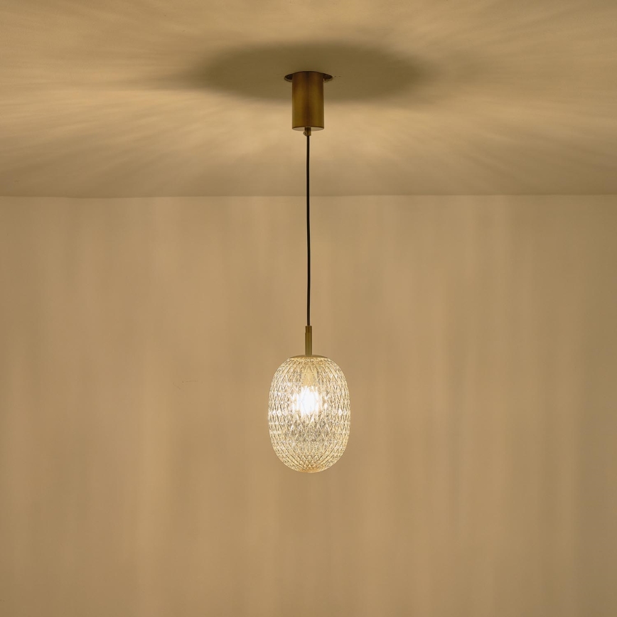 Hanglamp aan een koord 1xE14/25W/230V doorzichtig diameter 15 cm