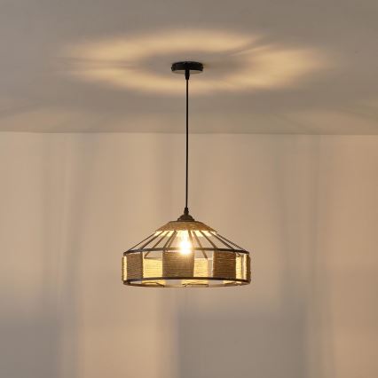 Hanglamp aan een koord 1xE27/15W/230V beige
