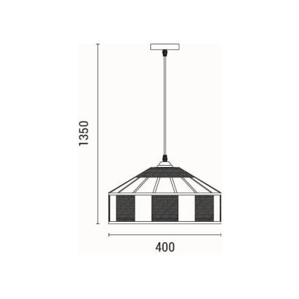 Hanglamp aan een koord 1xE27/15W/230V beige