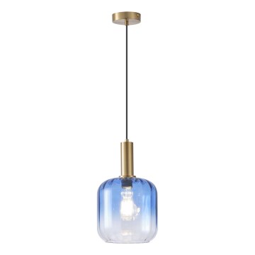 Hanglamp aan een koord 1xE27/15W/230V blauw/gerookt diameter 20 cm