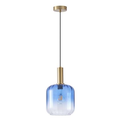 Hanglamp aan een koord 1xE27/15W/230V blauw/gerookt diameter 20 cm