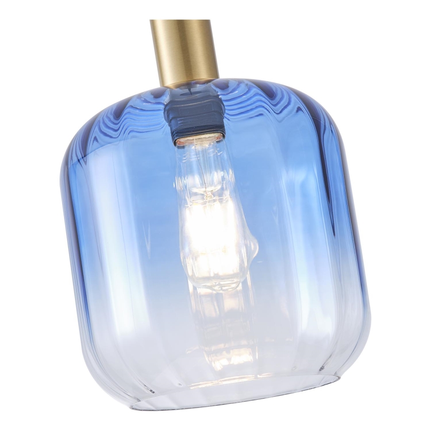 Hanglamp aan een koord 1xE27/15W/230V blauw/gerookt diameter 20 cm