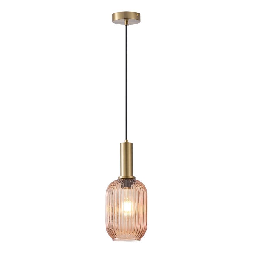 Hanglamp aan een koord 1xE27/15W/230V bruin pr. 13 cm
