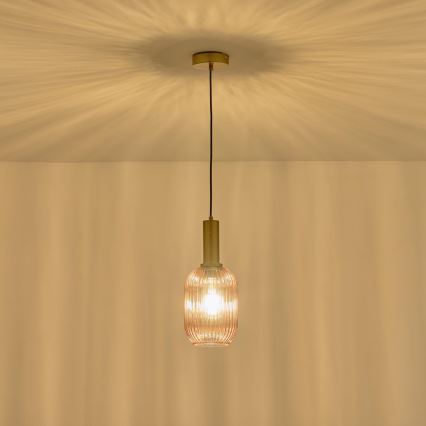 Hanglamp aan een koord 1xE27/15W/230V bruin pr. 13 cm