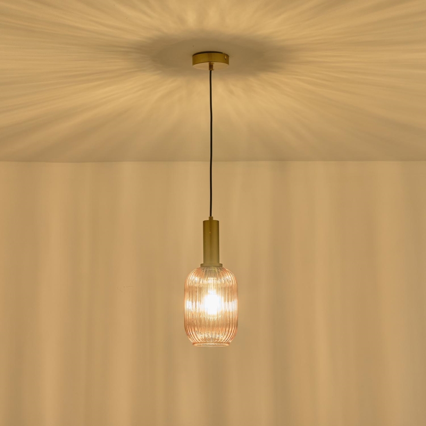 Hanglamp aan een koord 1xE27/15W/230V bruin pr. 13 cm