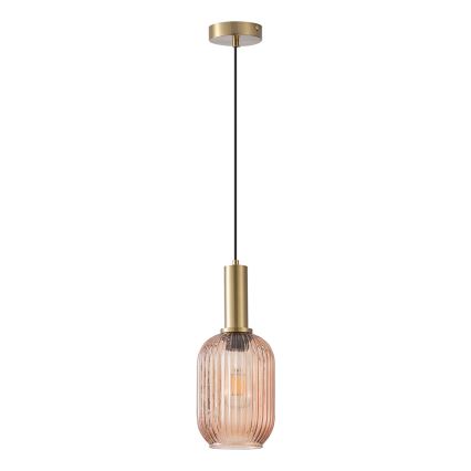 Hanglamp aan een koord 1xE27/15W/230V bruin pr. 13 cm