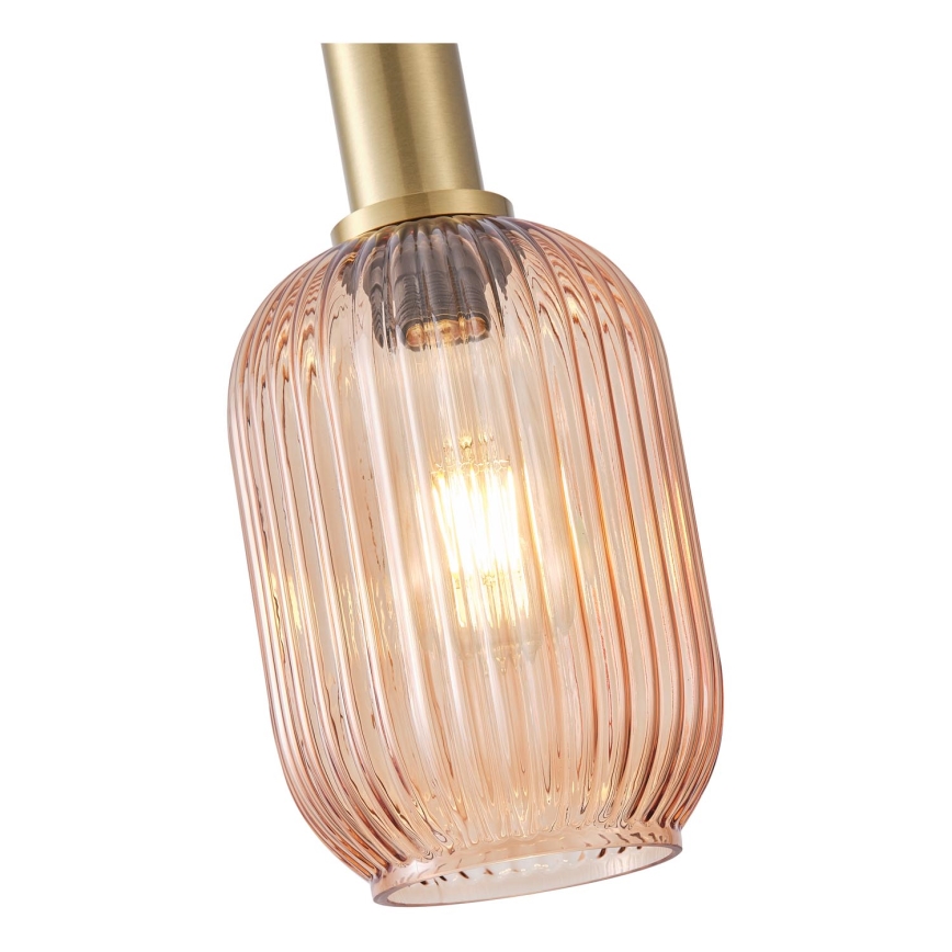 Hanglamp aan een koord 1xE27/15W/230V bruin pr. 13 cm