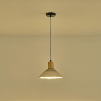 Hanglamp aan een koord 1xE27/15W/230V crème