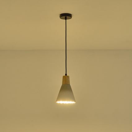 Hanglamp aan een koord 1xE27/15W/230V crème