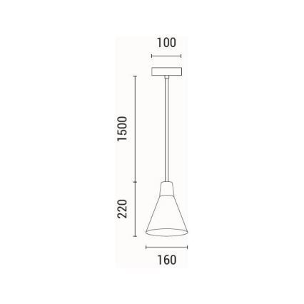 Hanglamp aan een koord 1xE27/15W/230V crème