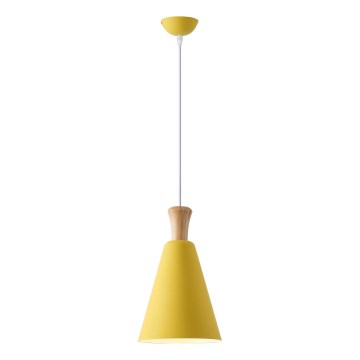 Hanglamp aan een koord 1xE27/15W/230V geel diameter 20 cm