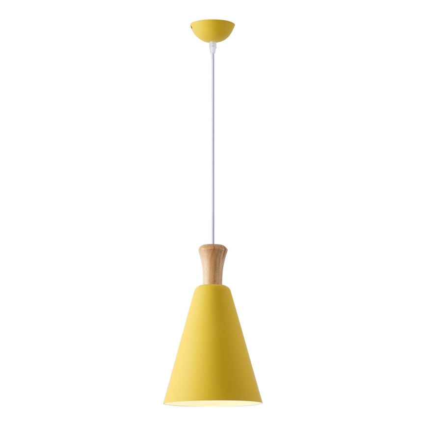 Hanglamp aan een koord 1xE27/15W/230V geel diameter 20 cm