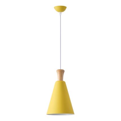 Hanglamp aan een koord 1xE27/15W/230V geel diameter 20 cm
