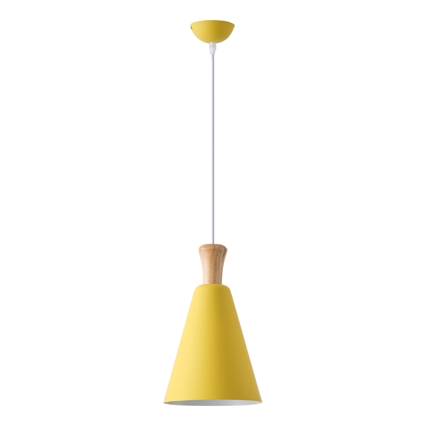 Hanglamp aan een koord 1xE27/15W/230V geel diameter 20 cm