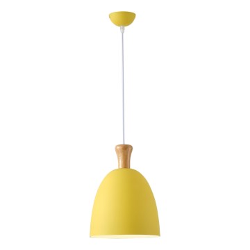 Hanglamp aan een koord 1xE27/15W/230V geel diameter 23 cm