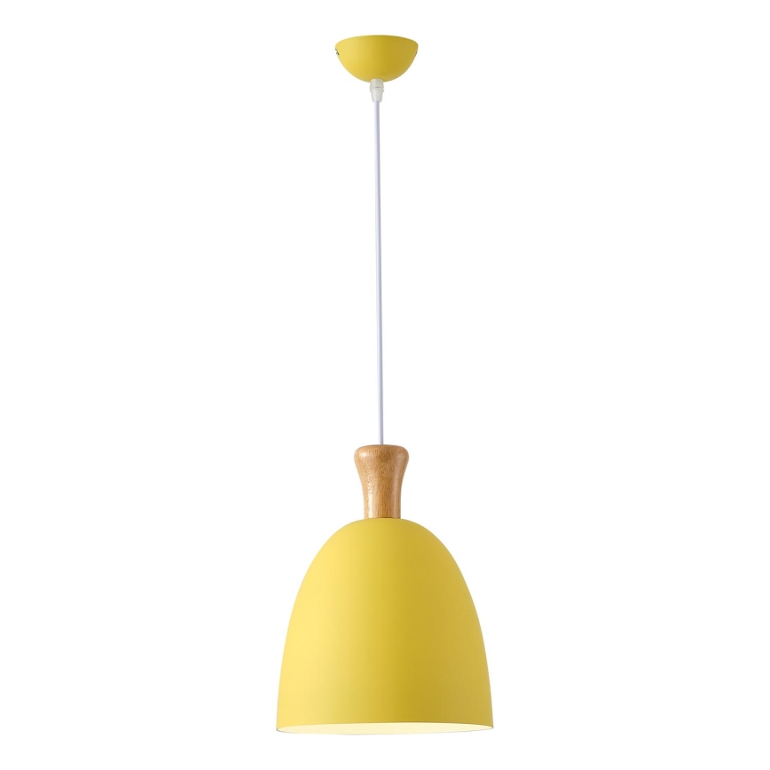 Hanglamp aan een koord 1xE27/15W/230V geel diameter 23 cm