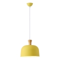 Hanglamp aan een koord 1xE27/15W/230V geel pr. 27 cm