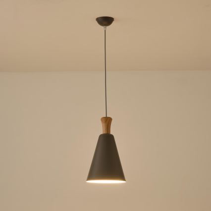Hanglamp aan een koord 1xE27/15W/230V grijs diameter 20 cm